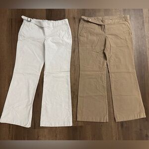 2 Pair of Gap Maternity Stretch Bootcut Pants, Sz 8, Tan & Light Gray- Like New